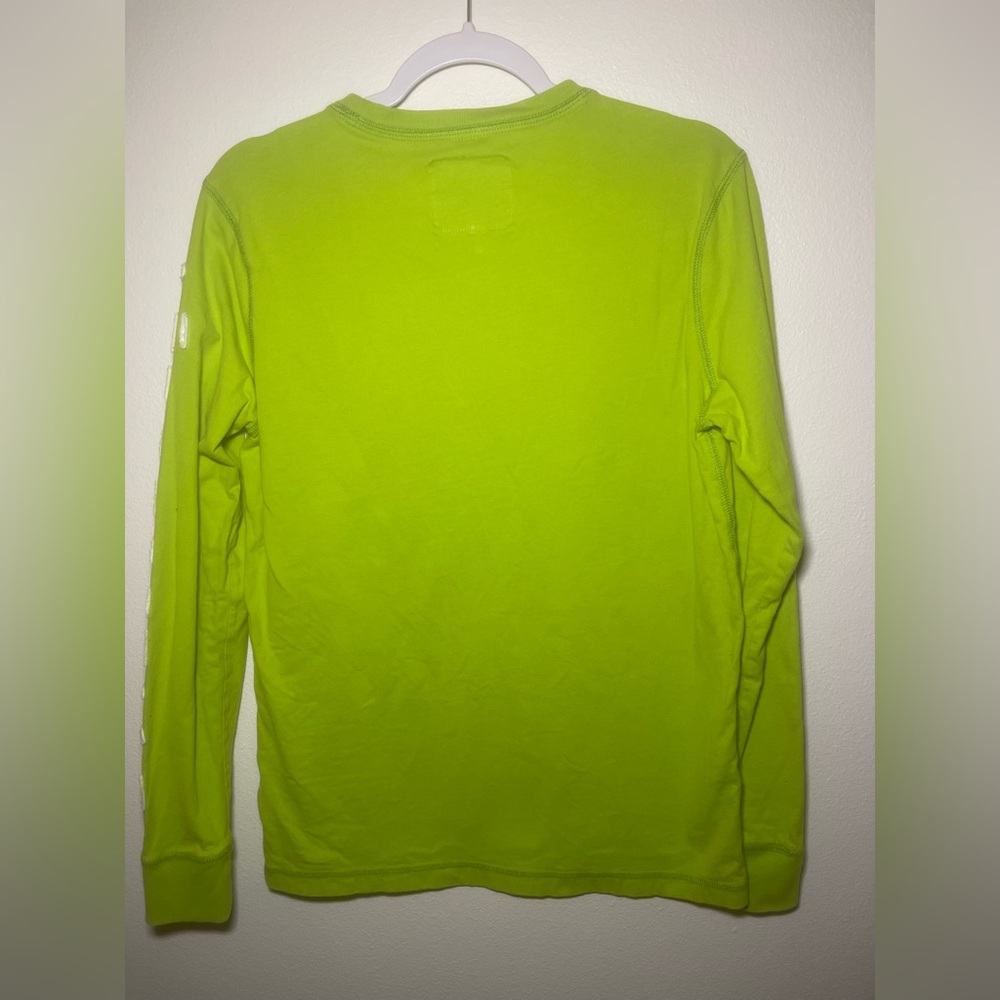VTG Aeropostale Y2K Long Sleeve T-Shirt Men’s M Lime Green 100% Cotton - Picture 5 of 7